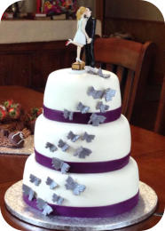 Wedding Cake with Cascading Butterflies 