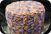 2 Colored Swirl Rose Cake