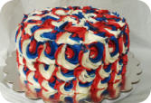 Red, White, & Blue Rose Cake