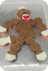 Sock Monkey Cupcake Cake