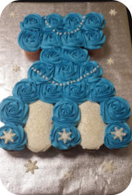 Frozen Dress Cupcake Cake