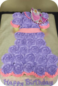 Princess Dress Cupcake Cake