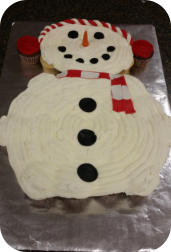 Snowman Cupcake Cake