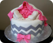 Little Miss Priss - Baby Butt Baby Shower Cake