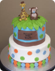 Jungle Theme Baby Shower Cake