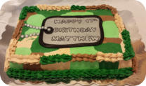 Camo Cake with Dog Tags