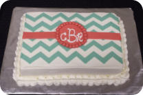Chevron with Monogram Birthday Cake
