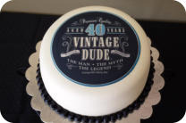 Vintage 40 Birthday Cake