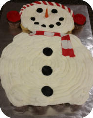 Snowman Cupcake Cake